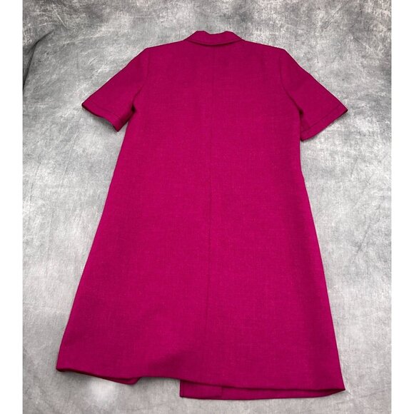 Kasper ASL Dress Women 8 Hot Pink Coat Woven Career Party 80s‎ Hong Kong VTG - Picture 10 of 11